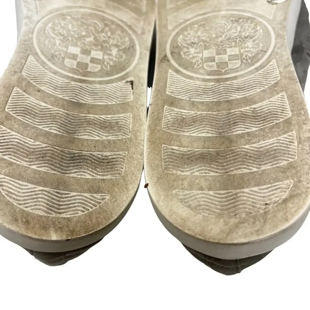 VINCE CAMUTO BEYZA Genuine Leather Gray Woven Suede Flats Loafers Shoes sz 8 M